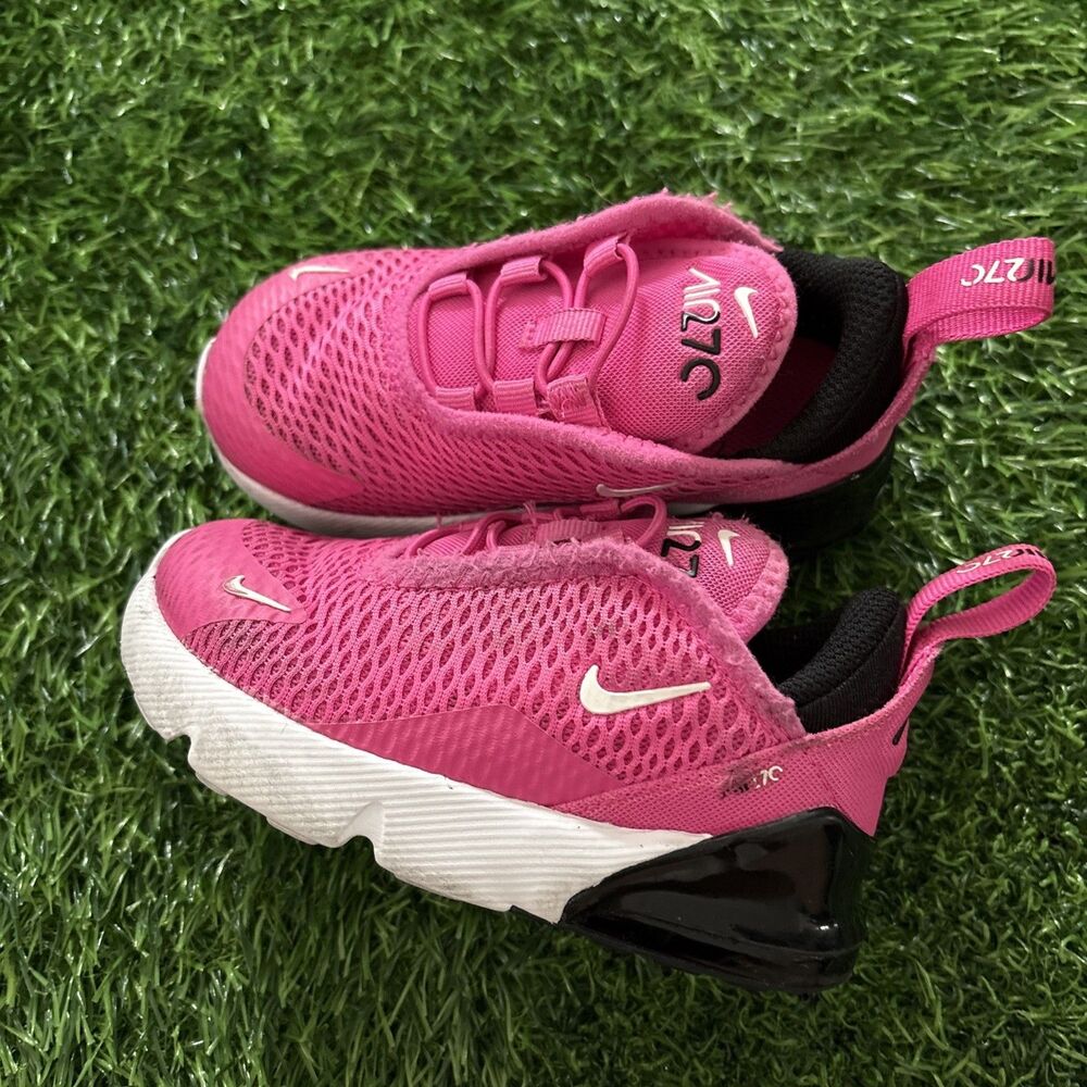 Nike Air Max 270 Girls Sneaker Pink/Black/Whi te Mesh 7C DD1646-602
